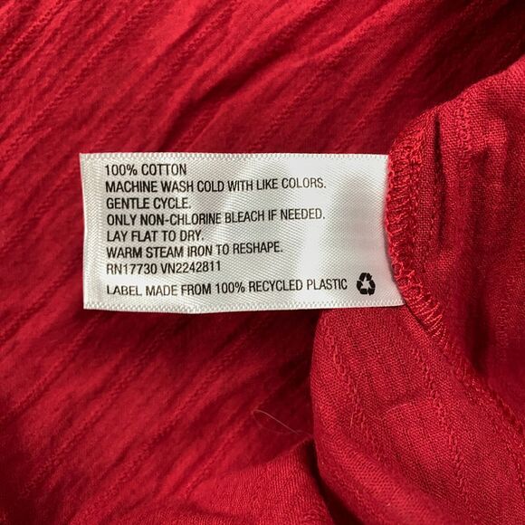 Universal Thread Women's Size XS Long Sleeve Blouse Top Red Peasant Prairie NWT - Picture 15 of 15